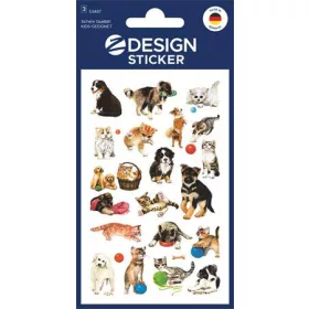   Matrica, papír, 3 ív, 76x120 mm, AVERY ZWECKFORM, "Z-Design No.53487", macska és kutya