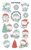 Matrica, tetoválás, 1 ív, 76x120 mm, AVERY ZWECKFORM, "Z-Design No.54152",  hóember