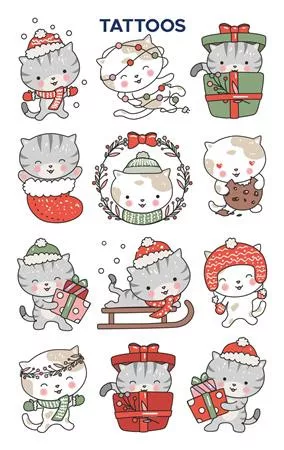 Matrica, tetoválás, 1 ív, 76x120 mm, AVERY ZWECKFORM, "Z-Design No.54154",  cica