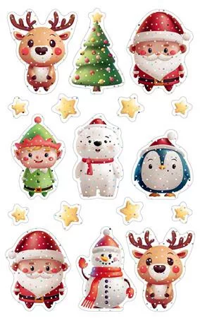 Matrica, 1 ív, 76x120 mm, AVERY ZWECKFORM, "Z-Design No.54478", karácsonyi figurák