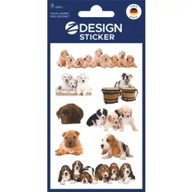   Matrica, papír,  3 ív, 76x120 mm, AVERY ZWECKFORM, "Z-Design No.55972", kölyök kutyák