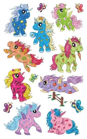 Matrica, fólia,  1 ív, 76x120 mm, AVERY ZWECKFORM, "Z-Design No.56063",  unikornis