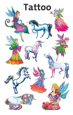 Matrica, tetoválás, 1 ív, 76x120 mm, AVERY ZWECKFORM, "Z-Design No.56390",  tündérek