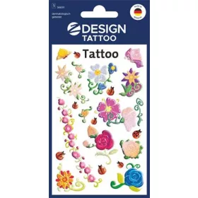   Matrica, tetoválás, 1 ív, 76x120 mm, AVERY ZWECKFORM, "Z-Design No.56691", színes virágok