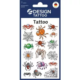   Matrica, tetoválás, 1 ív, 76x120 mm, AVERY ZWECKFORM, "Z-Design No.56693", pókok