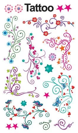 Matrica, tetoválás, 1 ív, 76x120 mm, AVERY ZWECKFORM, "Z-Design No.56749", ornamentika