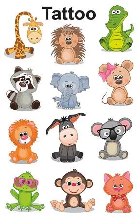 Matrica, tetoválás, 1 ív, 76x120 mm, AVERY ZWECKFORM, "Z-Design No.56761", állatok