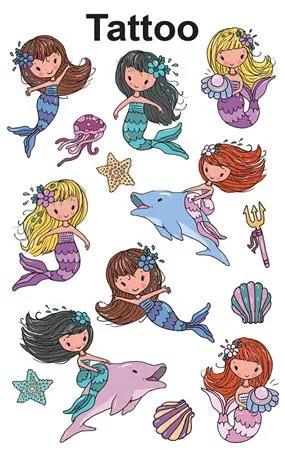 Matrica, tetoválás, 1 ív, 76x120 mm, AVERY ZWECKFORM, "Z-Design No.56763", sellő