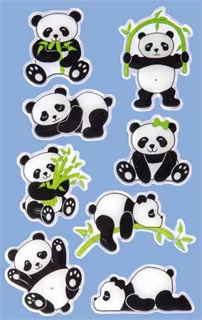 Matrica, műanyag, 1 ív, 76x120 mm, AVERY ZWECKFORM, "Z-Design No.57297", panda