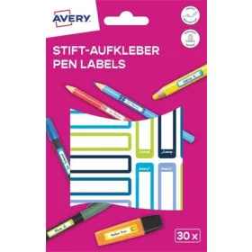   Etikett, tollcímke, 50x10 mm, kézzel írható, AVERY ZWECKFORM, kék-zöld, 30 etikett/csomag