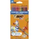 Színes ceruza készlet, BIC KIDS "Evolution Stripes", 12 különböző szín