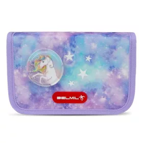   Tolltartó, klapnis, cipzáras, BELMIL "Diamond Unicorn", lila, unikornis