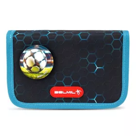   Tolltartó, klapnis, cipzáras, BELMIL "Kick the Ball", fekete- kék, foci