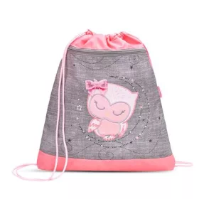   Tornazsák, BELMIL "Little Owl", szürke-rózsaszín, bagoly