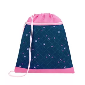   Tornazsák, BELMIL "Meet your Horses", kék-rózsaszín, lovak