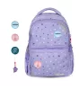 Iskolatáska, cipzáras, BELMIL "Maxi Pack Purple Dots", lila pöttyös