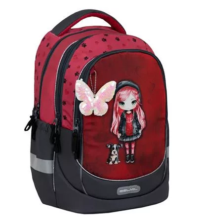 Iskolatáska, cipzáras, BELMIL "Leisure Plus Ladybug Girl", katicalány