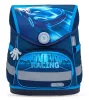 Iskolatáska, mágneszárral, BELMIL "Compact Racing Blue Neon", versenyautó