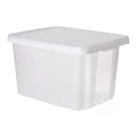   Tárolódoboz, tetővel, 45 l, áttetsző, CURVER "Essentials"