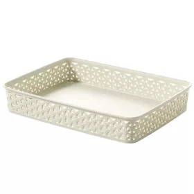   Rattan hatású kosár, A4, törtfehér, CURVER "My Style"