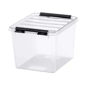   Műanyag tárolódoboz, 3 liter, fekete fogantyúkkal, SMARTSTORE "Classic 3", átlátszó
