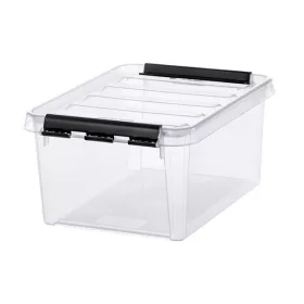   Műanyag tárolódoboz, 8 liter, fekete fogantyúkkal, SMARTSTORE "Classic 10", átlátszó