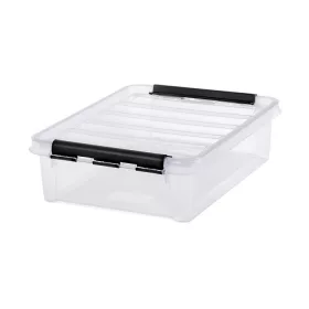   Műanyag tárolódoboz, 8 liter, fekete fogantyúkkal, SMARTSTORE "Classic 14", átlátszó