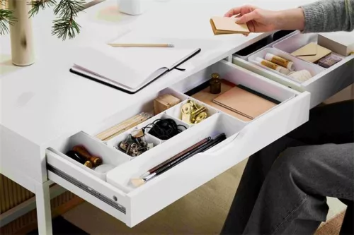 Fiókrendező, 10x6x10 cm, SMARTSTORE "Compact", fehér