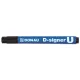 Alkoholos marker, 2-4 mm, kúpos, DONAU "D-signer U", fekete