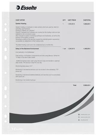 Genotherm, lefűzhető, A4, 43 mikron, narancsos felület, ESSELTE "Standard"