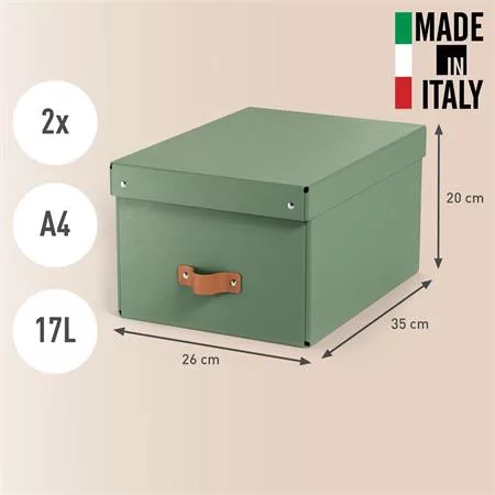 Tárolódoboz, M méret, LEITZ "Puro", zsályazöld