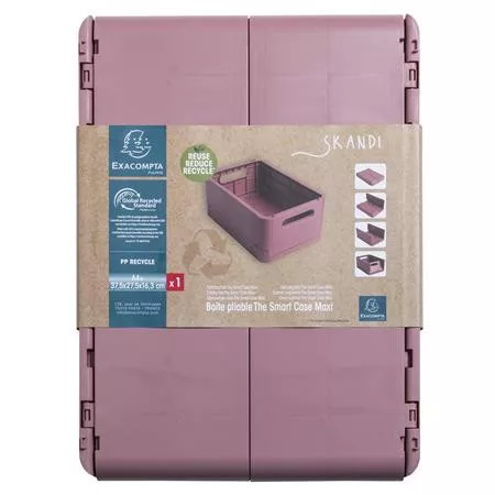 Tárolódoboz, A4+, összecsukható, EXACOMPTA "Skandi", rózsaszín