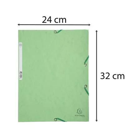 Gumis mappa, prespán, A4, EXACOMPTA, lágy zöld