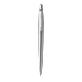   Golyóstoll, 0,7 mm, nyomógombos, ezüst színű klip, rozsdam. acél tolltest, PARKER "Royal Jotter", kék