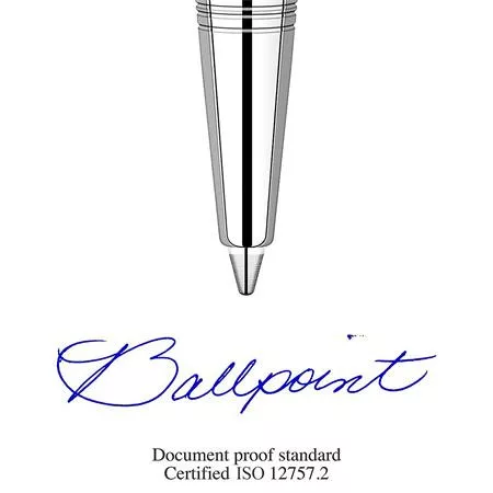 Golyóstoll, 0,7 mm, ezüst színű klip, Waterloo kék tolltest, PARKER "Royal Jotter", kék