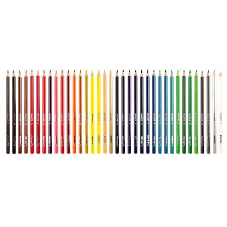 Színes ceruza készlet, háromszögletű, KORES "Triangular", 36 különböző szín