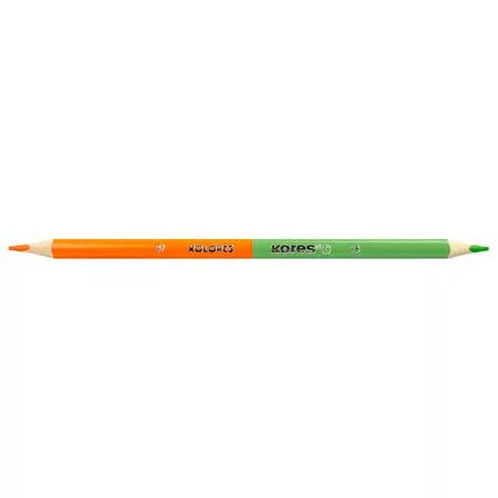 Színes ceruza készlet, kétvégű, háromszögletű, KORES "Duo", 24 különböző szín