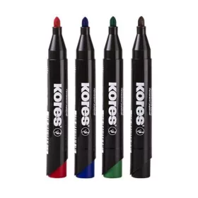   Alkoholos marker, 3-5 mm, kúpos, KORES "K-Marker XP1", 4 különböző szín
