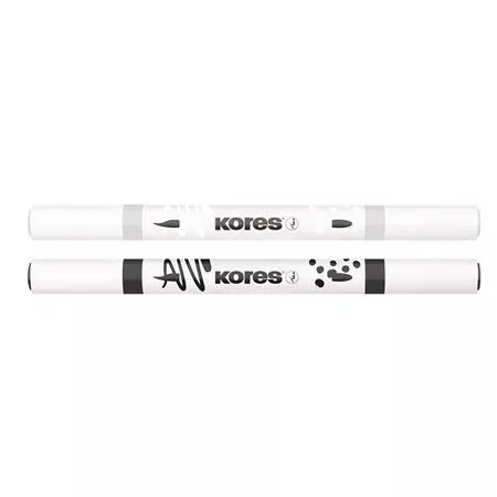 Dekormarker készlet, akril, 1-2 mm, kétvégű, KORES " K-Kreative", 2 különböző szín