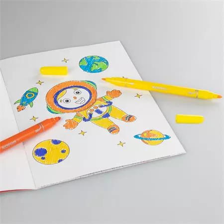 Filctoll készlet, 1-3 mm, kétvégű, kimosható, KORES "Korellos 2in1", 10 különböző szín