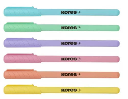 Golyóstoll, 1,0 mm, kupakos, háromszögletű, KORES "KOR-M Pastel", kék