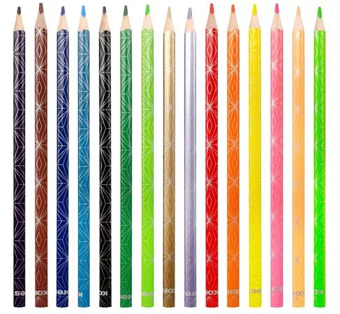 Színes ceruza készlet, háromszögletű, KORES "Kolores Style", 15 különböző szín