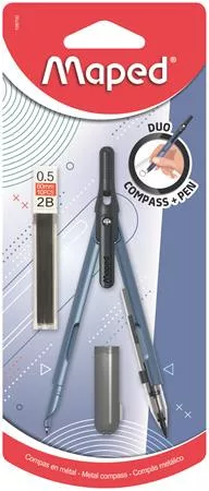 Körző, heggyel, 2in1, ceruzává alakítható, MAPED „Compass Pen”, vegyes színek