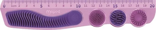 Vonalzó, műanyag, 20 cm, MAPED "Kidy Learn Concentration", lila