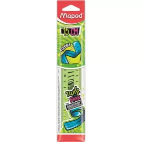   Vonalzó, műanyag, törhetetlen, 15 cm, MAPED "Twist'n Flex"