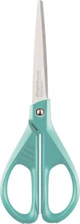 Olló, irodai, 17 cm, MAPED "Essentials Green", türkizkék