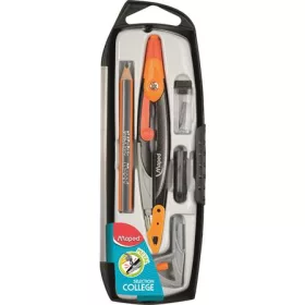   Körző készlet, 5 darabos, MAPED "Metal Open", vegyes színek