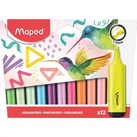   Szövegkiemelő készlet, 1-5 mm, MAPED "Fluo Peps Assorted", 12 különböző szín
