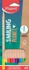 Színes ceruza készlet, háromszögletű, FSC, MAPED "Smiling Planet", 12 különböző szín