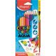 Akvarell ceruza készlet, háromszögletű, ecsettel, MAPED "Color'Peps", 12 különböző szín